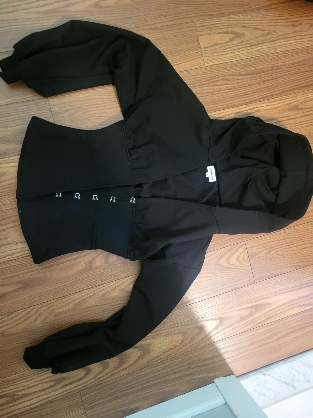 superdown Black Hooded Bomber Jacket